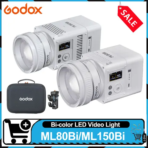 Godox ML80Bi ML150Bi Bi-color LED Video Light Lightweight Photography Fill Lighting for Vlog Shooting Live Streaming
