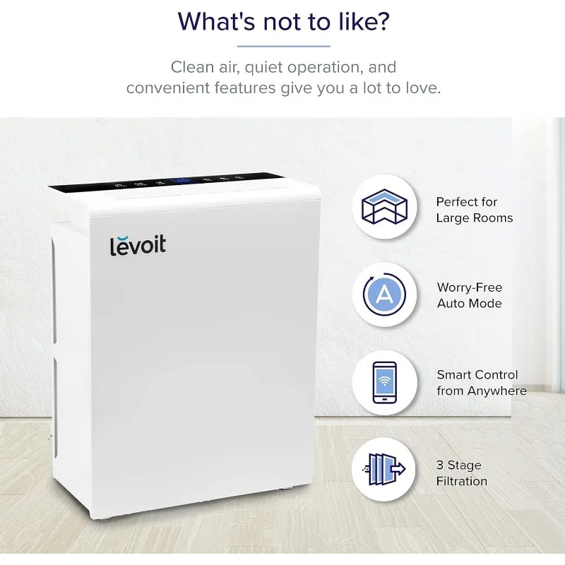 Air Purifiers for Home Large Room with Extra Main Filter, Captures Smoke, Dust and Pollen for Bedroom with Air Quality Monitor