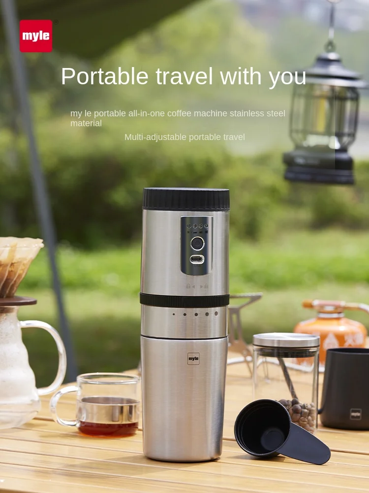 Portable coffee machine One-person coffee cup grinder Integrated household small electric grinder Travel