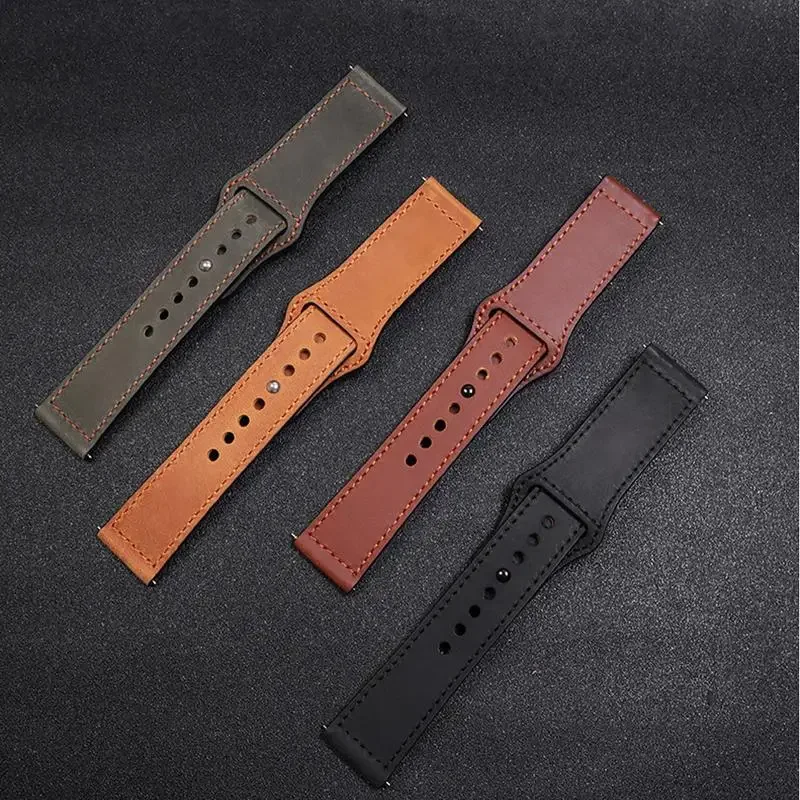 حزام جلدي لساعة سامسونج جالاكسي 7/6 // 5/برو/4/3/أكتيف 2 20 مللي متر-22 مللي متر سوار هواوي GT 5/4/Amazfit GTS/GTR 4/3/2 ميني باند #5