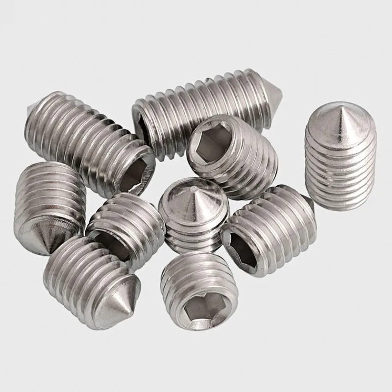 250PCS/BOX 304 Stainless Tip M2 M3 M4 M5 M6 M8 DIN916 Set Screw Kit Hex Hexagon Socket Allen Cup Point DIY Set Door Handles Bolt