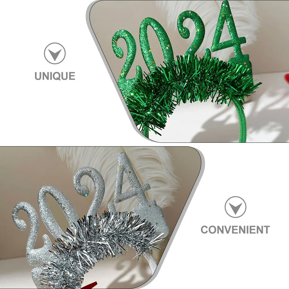 

4 шт. новогодняя повязка на голову для вечеринки, блестящая мишура, легкая, прочная, на Новый год, аксессуары для женщин и девочек