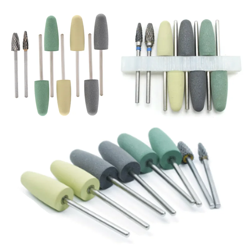 

8Pcs/Set Dental Resin Polishing Burs Kit Carbide Burs Drill Nail Tools Strawberries Drill Polisher Dental Lab Base Instrument