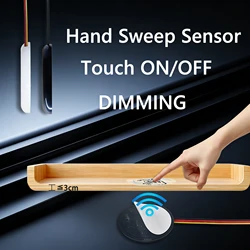 Various join12V24V Touch/Motion Sensing Dimmable Switch–Works Through 3cm Panel–Touch to On, Auto-Off–Perfect for Cabinet Lights