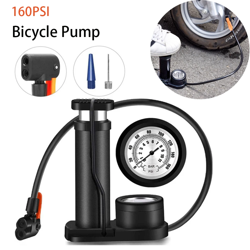 

Bicycle Air Pump Biking Portable Bicycle Accessories Multifunctional Valve Foot Inflator Pump Save Energy for Bike MTB Bicycle