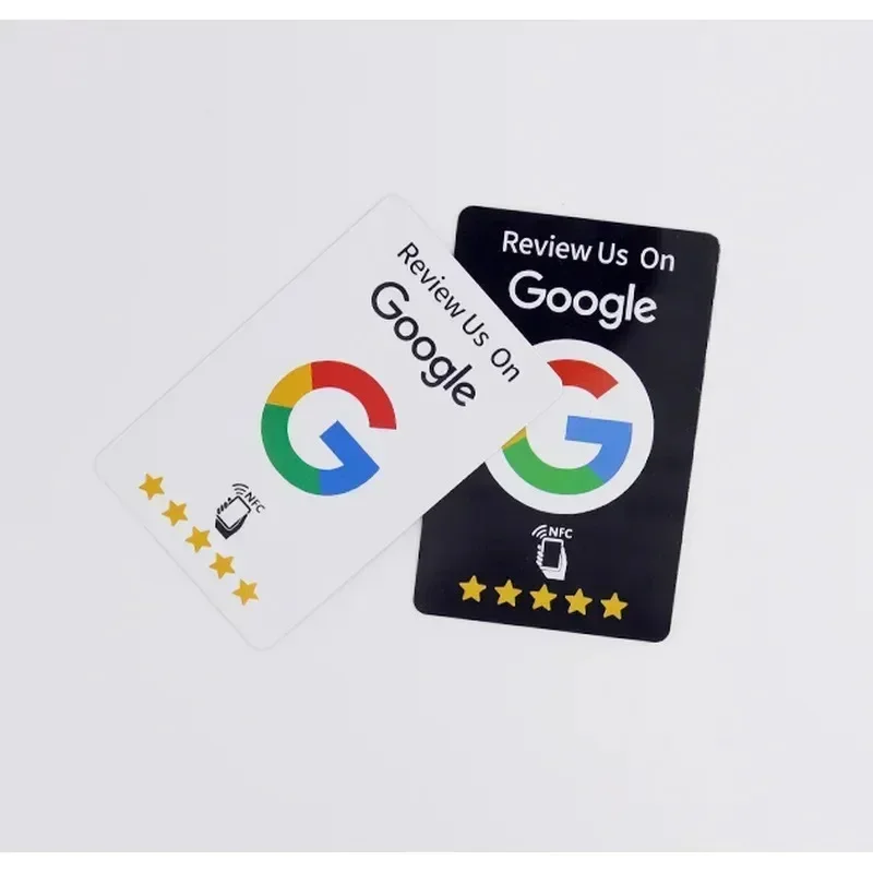 ^1-50Pcs Black Premium Wear‑Resistant /.Matte Finish Reusable Google Review Tap NFC Card Programmable NFC Tap Card User‑Friendly
