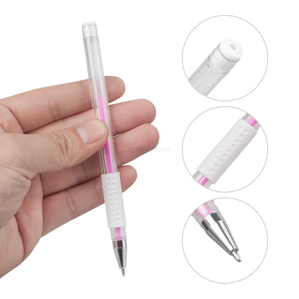 

10PCS Pink Eyebrow Marker Pen Tattoo Accessories Point Microblading Pen Tattoo Surgical Skin Mark for Permanent Make Up Supplies