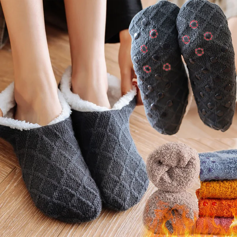 

Winter Floor Shoes Home Slippers Women Indoor Socks Shoes Warm Woolen Ladies Plush Soft Comfortable Winter Slippers Pantoffels