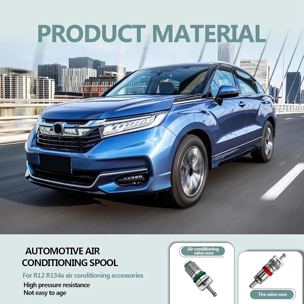 ABLG 102Pcs Air Conditioning Valve Core Valve Cores A/C R12 R134a Accessories Kit, Valve Stem Cores Repair Tool Assortment