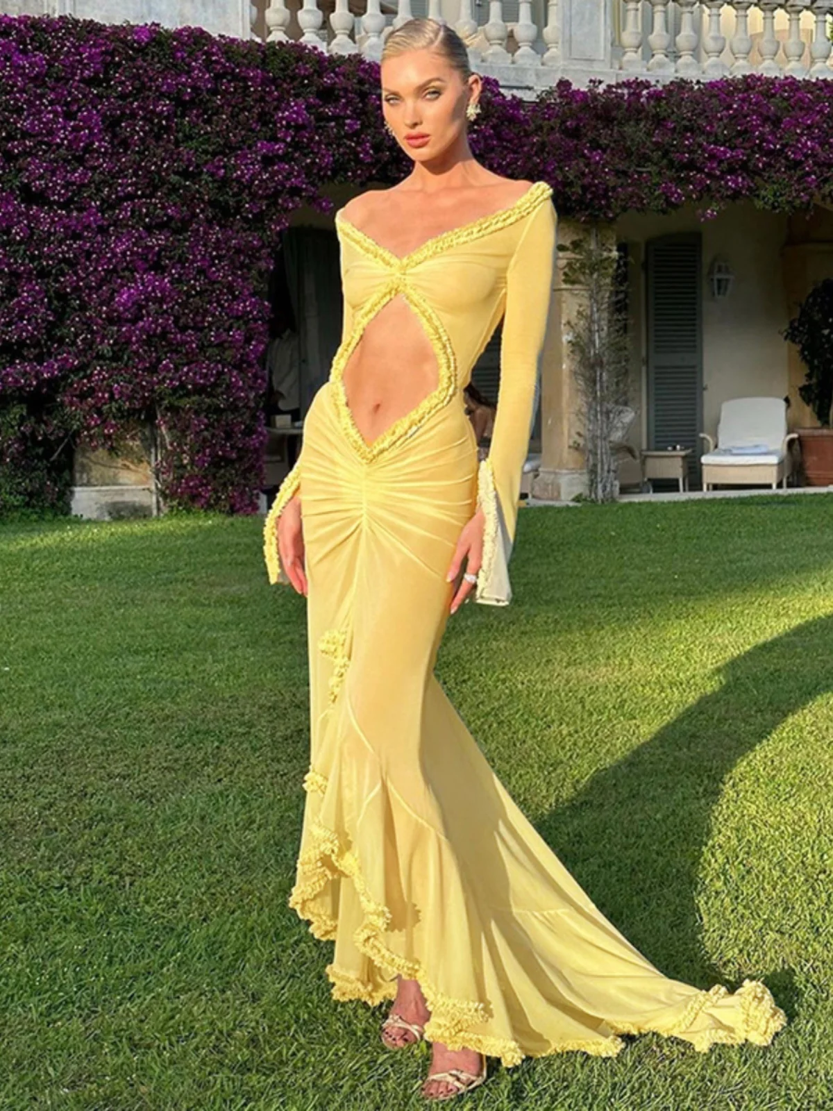 Faionable Sexy Color largo Sve Me ver resistente corte bajo ahueca hacia fuera Dr vacaciones Sle Primavera Verano nueva llegada