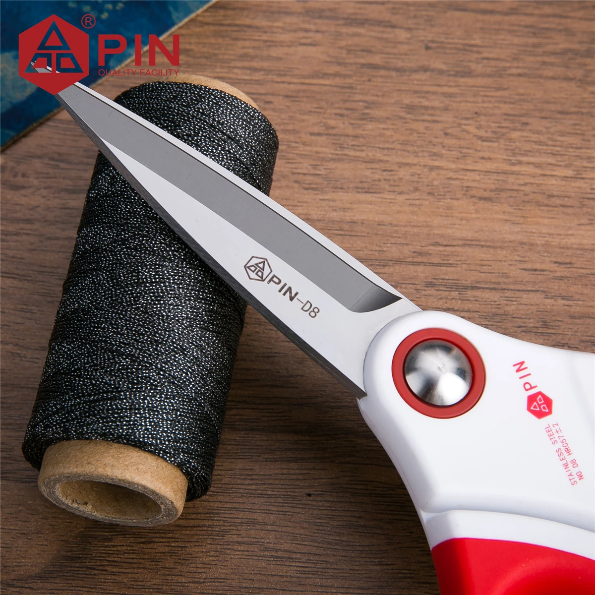 PIN Industrial Heavy Duty Scissors 20cm - Multipurpose Sharp Anti-Rust Stainless Steel Shears for Leather Rope Fabric Plastic