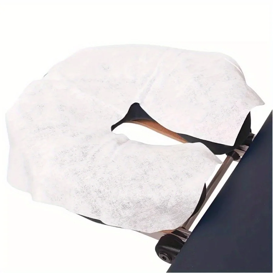 100 Stück Einweg-Kissenbezug, U-förmiges Gesichtskissen, Gesichtshandtuch, Massage, Bettloch, leichtes, atmungsaktives Gesichtskissen – Detail 2