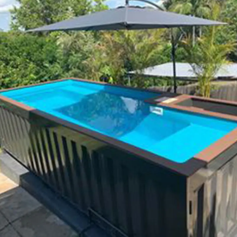China Stock Small Size 20ft Container Fiberglass Family Swimming Pool Customized Color