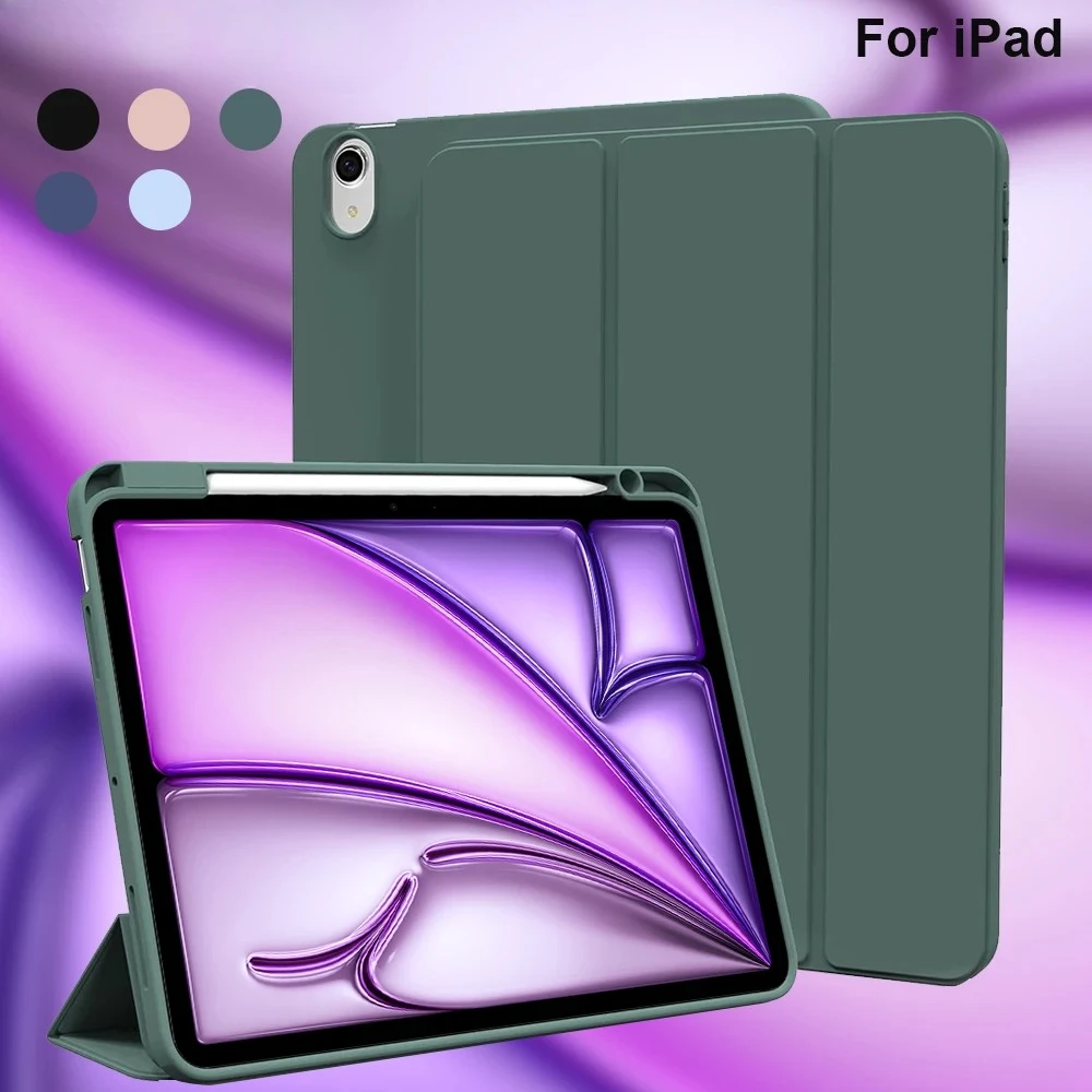 

Для iPad Air 11 M2 M3 Air 10,9 5/4 поколения, чехол Pro 11 4-го/3-го/2-го поколения, 10-го 10,9 11-го A16 11, mini 6 7 с чехлом-держателем для карандашей