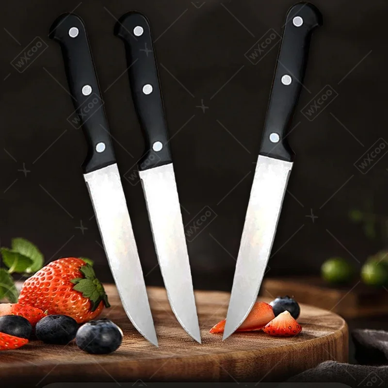 WXCOO 5.5inch Fruits Stainless Steel Black Knife Kitchen Paring Cutting Knife Vegetable Perfect for Kitchen Cooking Chef Knife