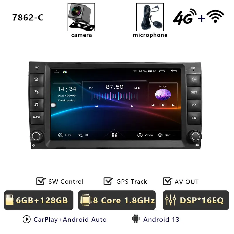CHSTEK Android 14 Multimedia Speler voor Porsche Cayenne 955 957 9PA 2002-2010 Carplay GPS Autoradio Stereo WIFI 4G BT