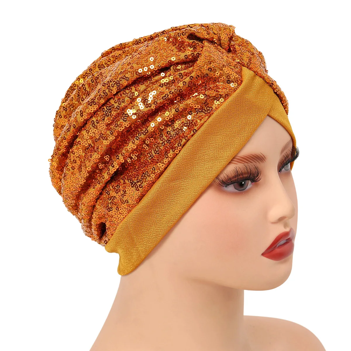 Luxe Glanzend Tulband Hoed voor Vrouwen Beanie Chemo Cap Moslim Hoofddoek Wraps Elegante Vrouwen Haar Cover Cap Bandana Hoofddeksels
