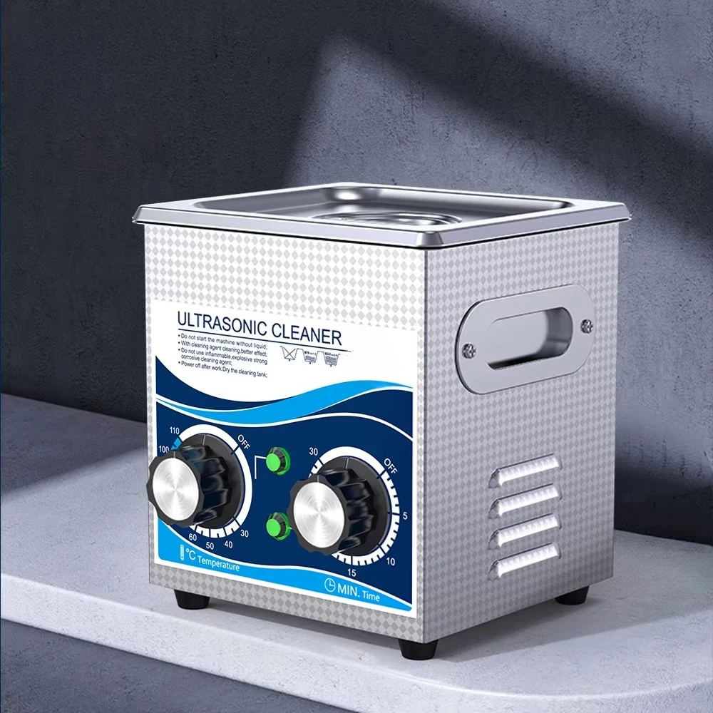 Granbosonic 1L 60W/120W Ultrasonic Cleaner Machine Stainless Steel With Heater Timer Jewelry Glasses for Home