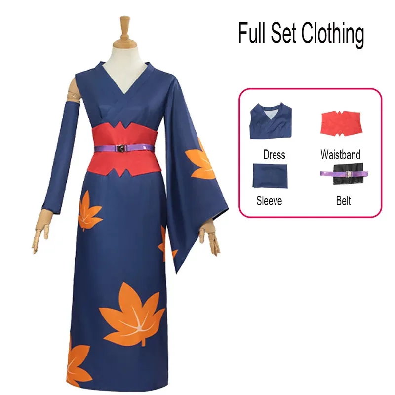 Новый костюм кимоно для косплея, аниме Gintama Tsukuyo, сексуальное платье с кленовым листом для женщин и девочек, одежда для выставки в стиле комиксов, Хэллоуин 5, 5ftu^