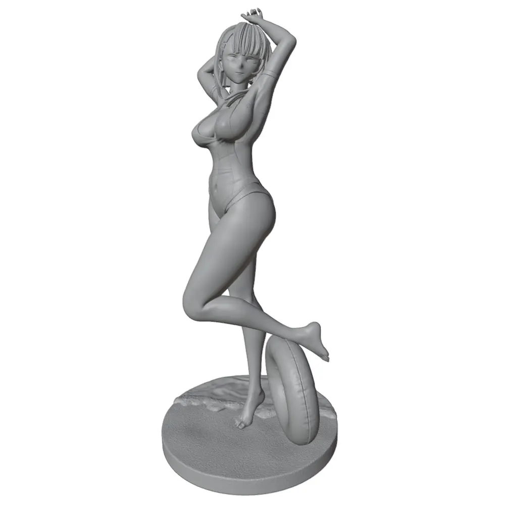 1/24  75mm  Sexy Girl Resin Model Kits GK Miniature 3D Printed Gray Model Figurine DIY Doll Model Unassembled And Unpainted