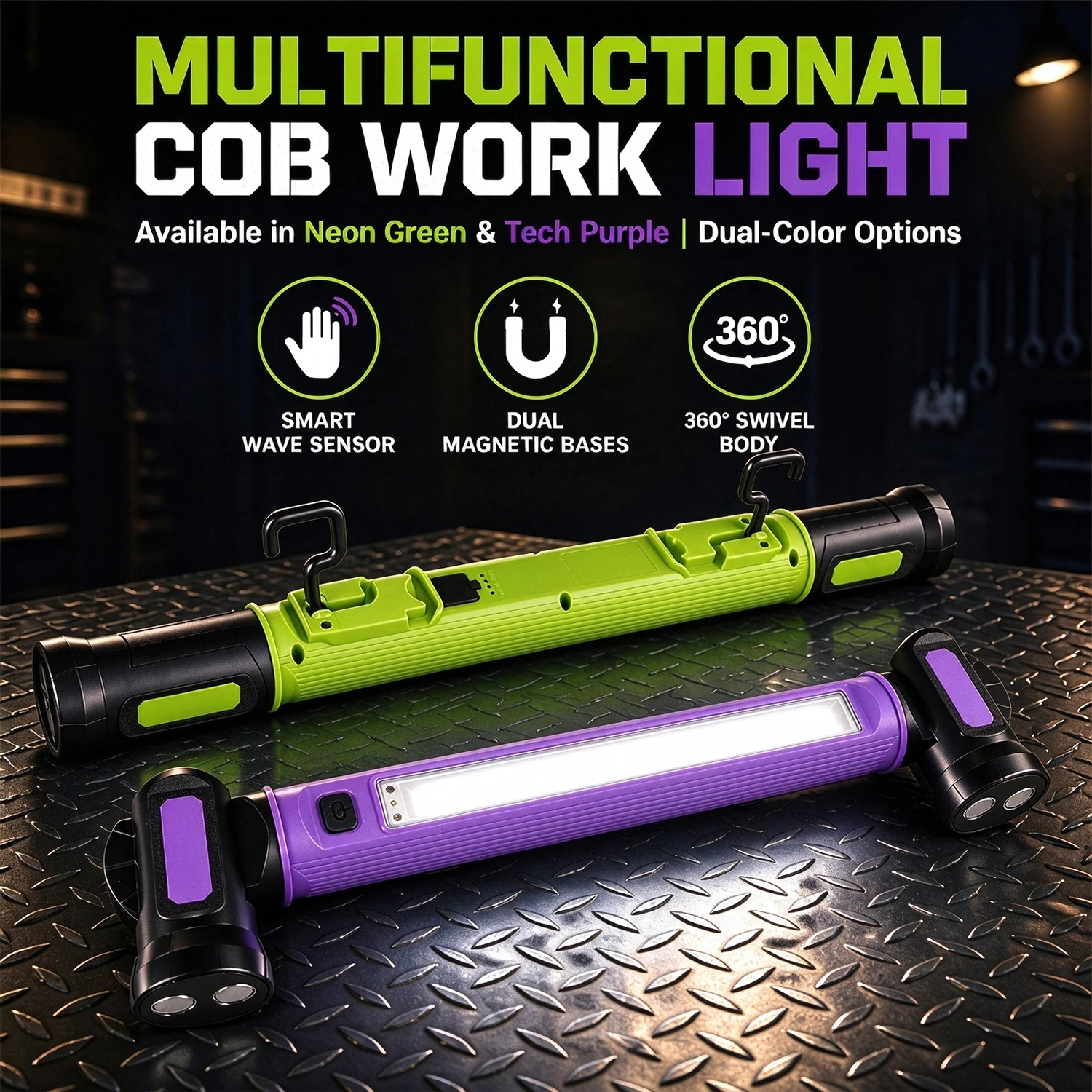 Power Bank - Lanterna de Trabalho Mecânica 5200mAh Recarregável