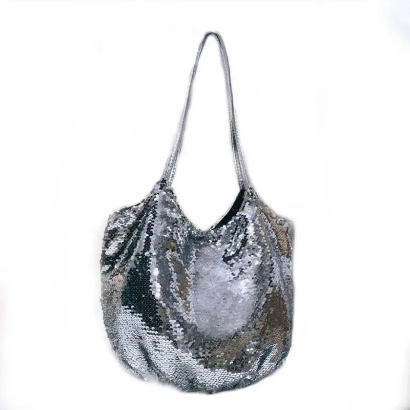 Sequin Handbags Handbags One-shoulder Diagonal Handbags Simple Cloth Bags Large Capacity Women\'s Bags