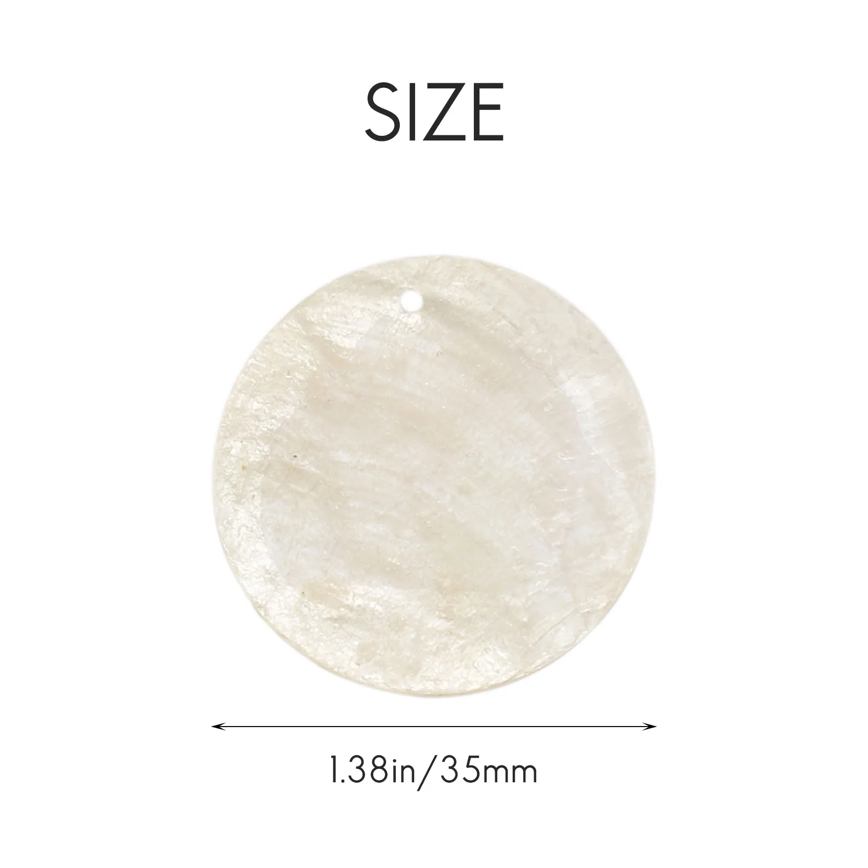 Contas de placa 100X Nacre Pearl Shell Rodada 35mm Branco