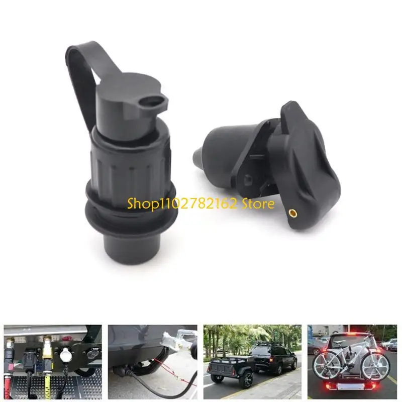 547B 12V 3 Pin Plastic Trailer Plug Socket Wiring Connector Adapter for Caravans