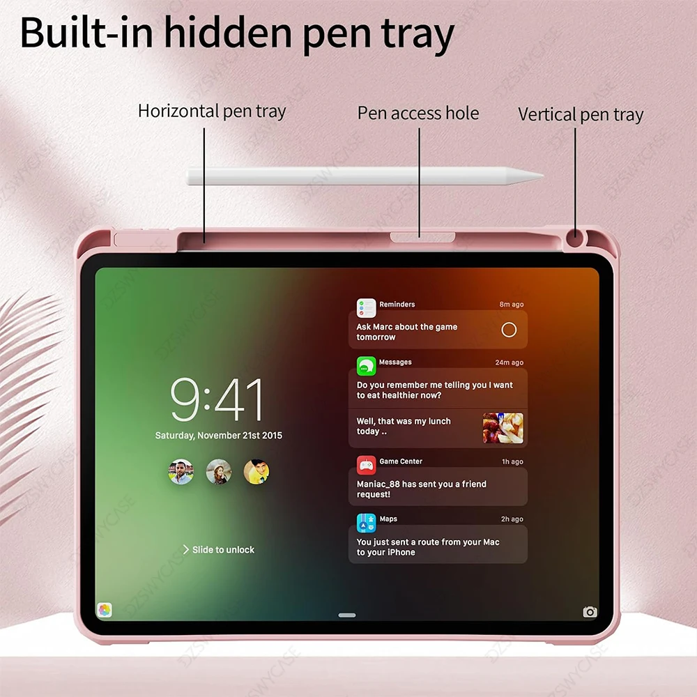 حافظة لجهاز iPad Air 13 بوصة M3 2025 & M2 2024، iPad Pro 12.9 بوصة (إصدار 2022-2018) غطاء حماية ذكي نحيف، نوم إيقاظ تلقائي