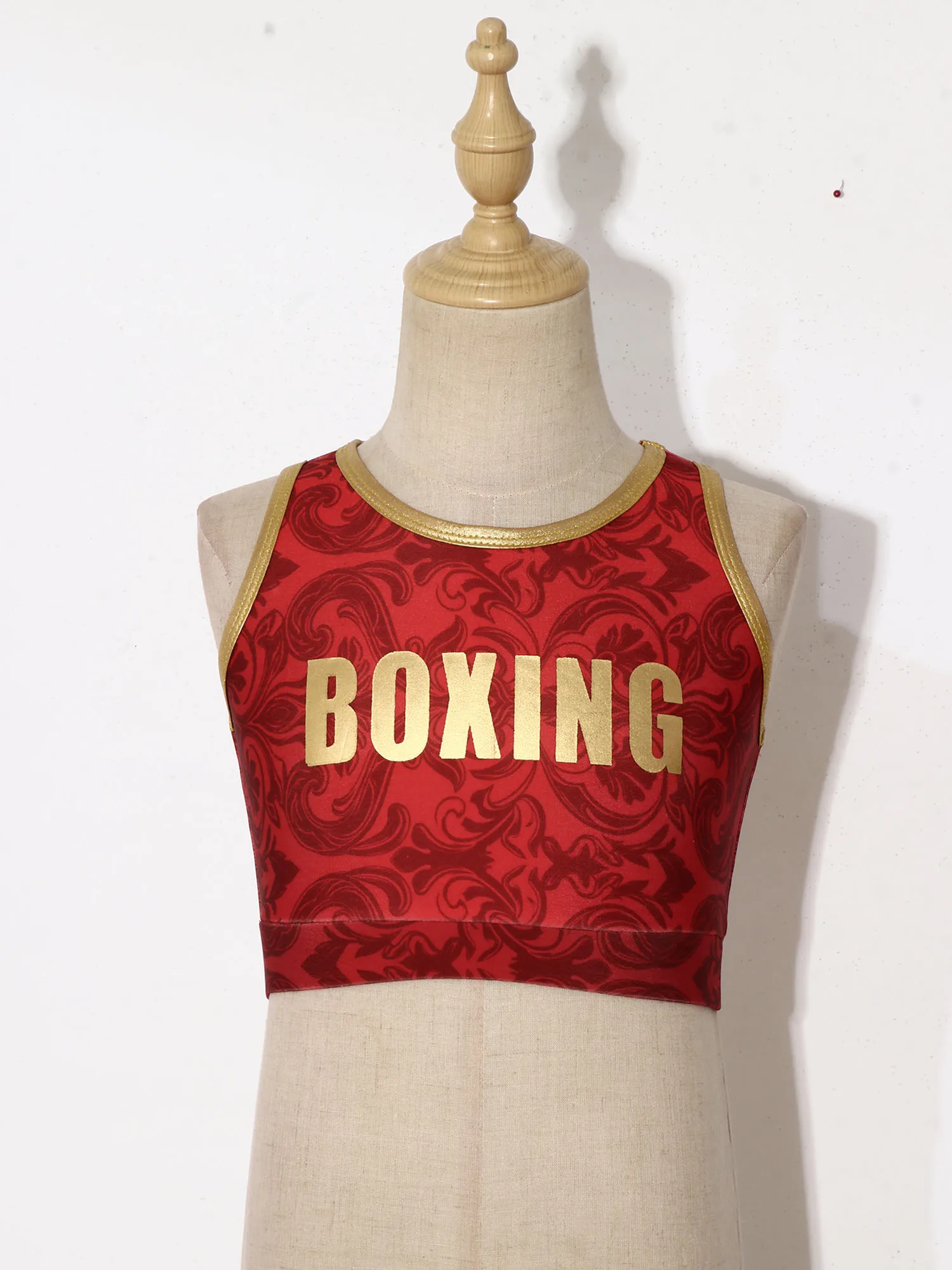 Children Sleeveless Crop Tank Top Kids Girls Boxing Tops Muay Thai Costume for Fight Grappling Training Sports Fighting Wear