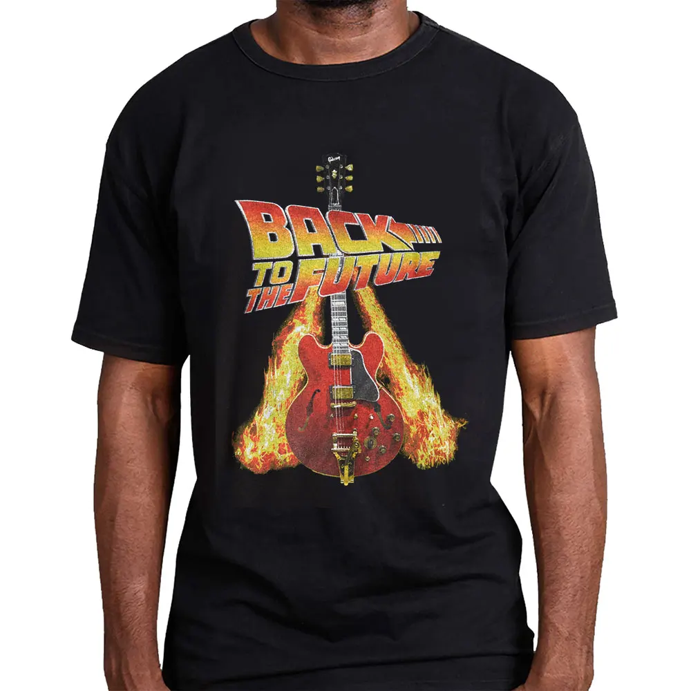 

Gibson Back to the Future Movie Merchandise Tee Vintage Sic Fi Gift t shirt 80s movies BTTF Graphic Clothes All size Tops S-6XL