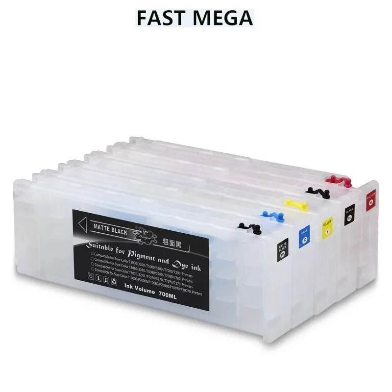 Suitable for Epson T7081 ink cartridge T3280 T5280 T7280 T3000 T5000 refillable ink cartridge with permanent chip