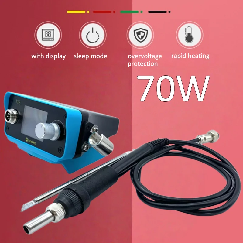 70W T12 Cordless Soldering Station Solder Iron for Dewalt/Makita/Bosch/Milwaukee 18V 20V Battery Digital Display Rapid Heating