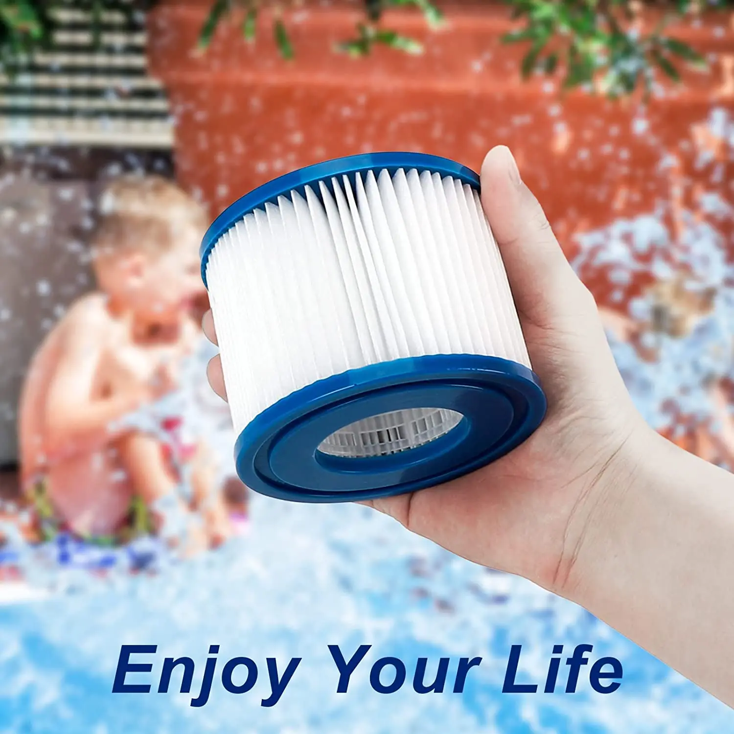 Replacement Swimming Pool Filter Fit for Bestway Flowclear Size VI Filter Cartridge Lay-Z-Spa - Miami Vegas Palm Springs Paris