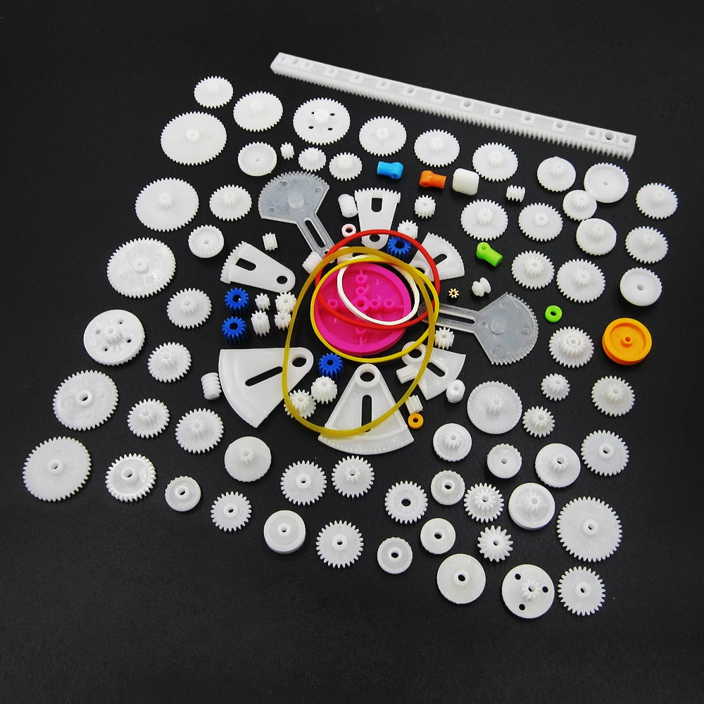1 Set Hot 85pcs Plastic Gear Rack Pulley Belt Worm Gear Single Double Gear Teeth