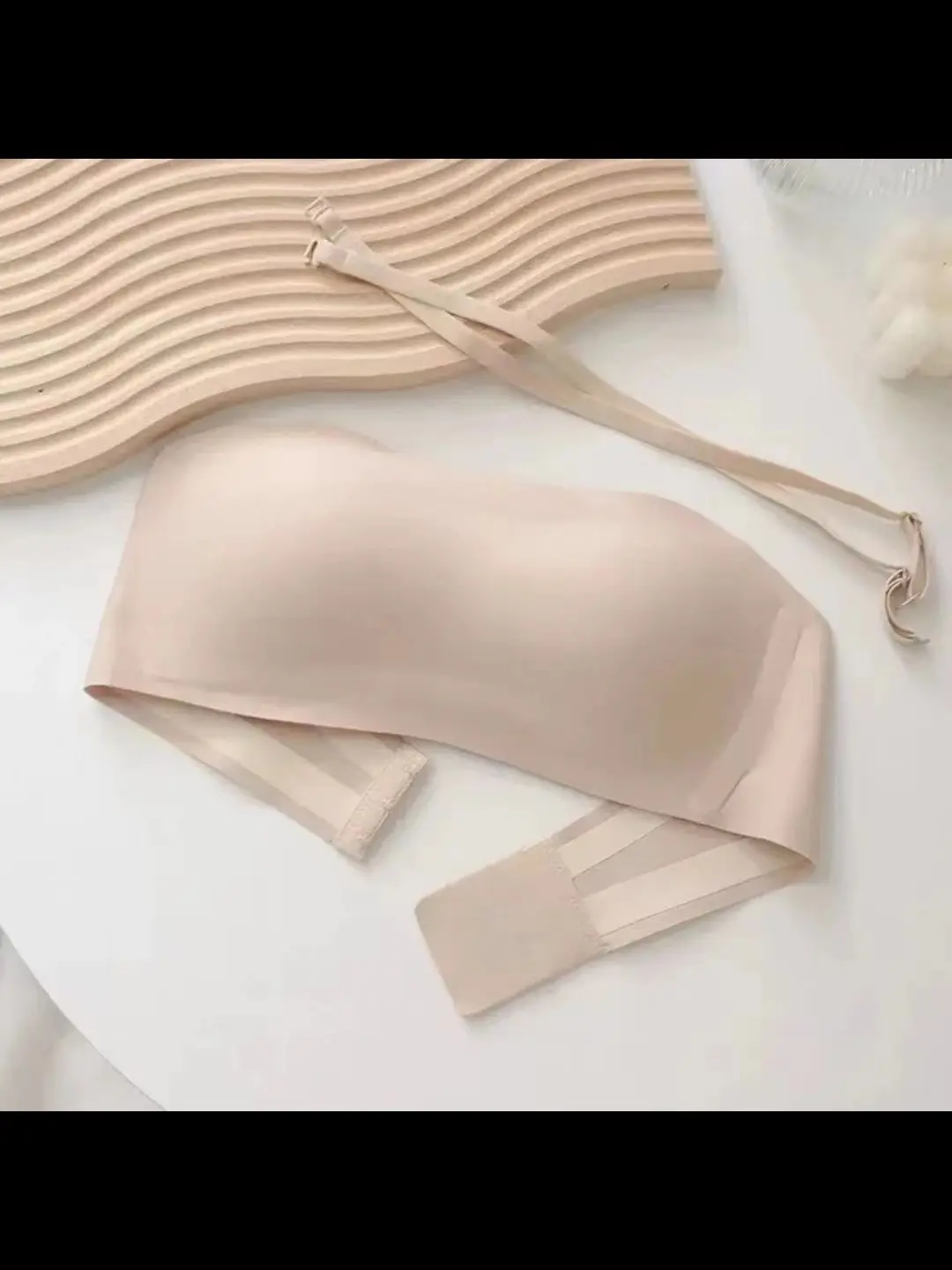 Women\'s bra strapless underwear thin non slip non marking invisible collection breast supplement jelly bra