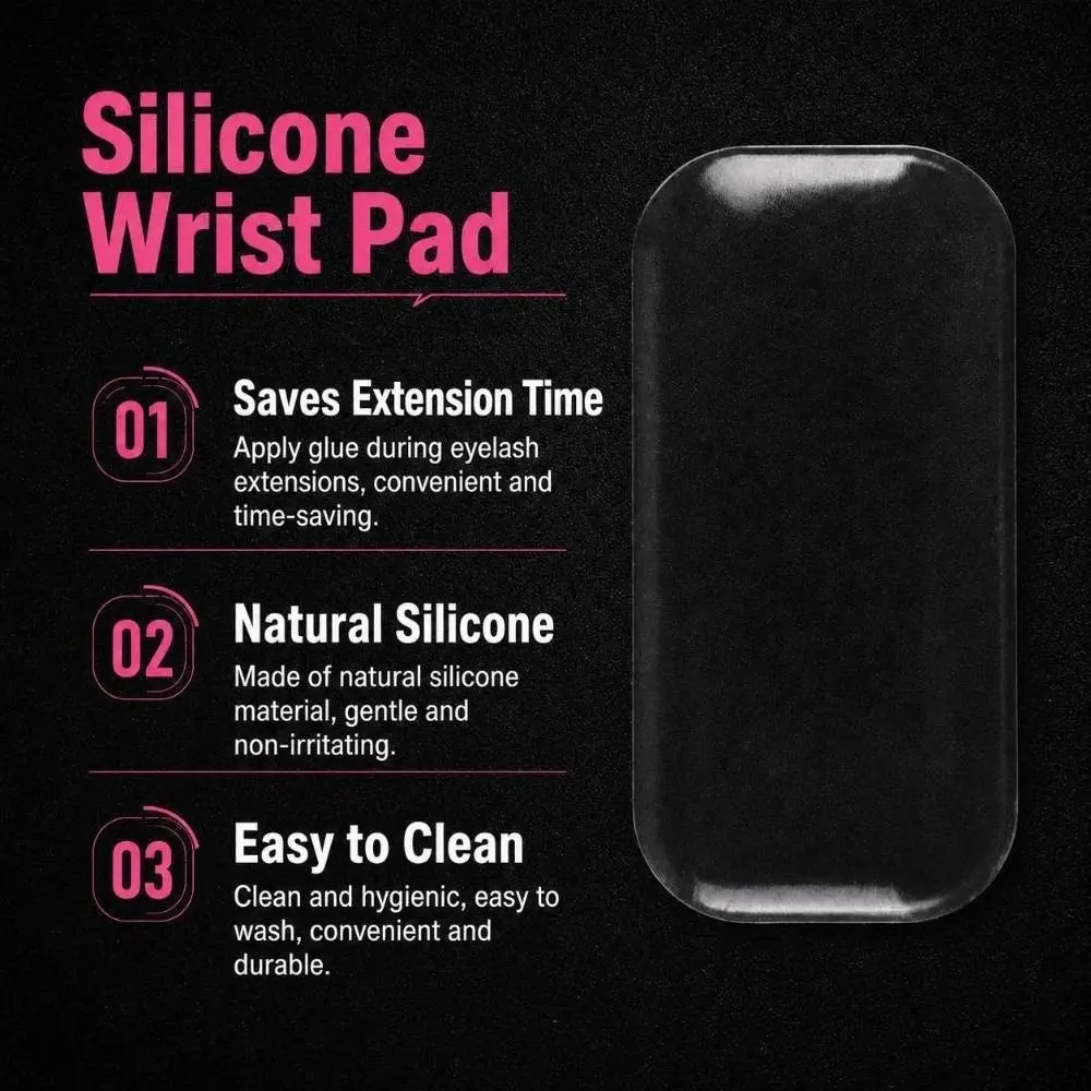 Reusable Eyelash Silicone Pad Transparent Antistatic Lash Forehead Pad Silicone Rectangular Eyelash Holder Pad Eyelash Fixing