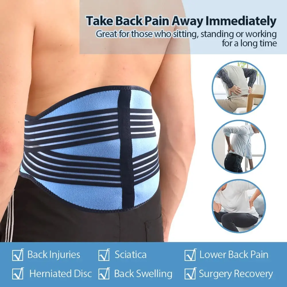 Lower Back Brace Support Ice Wrap For Injuries Hot Cold Compress Therapy Ice Pack For Back Waist Pain Relief Lower Lumbar