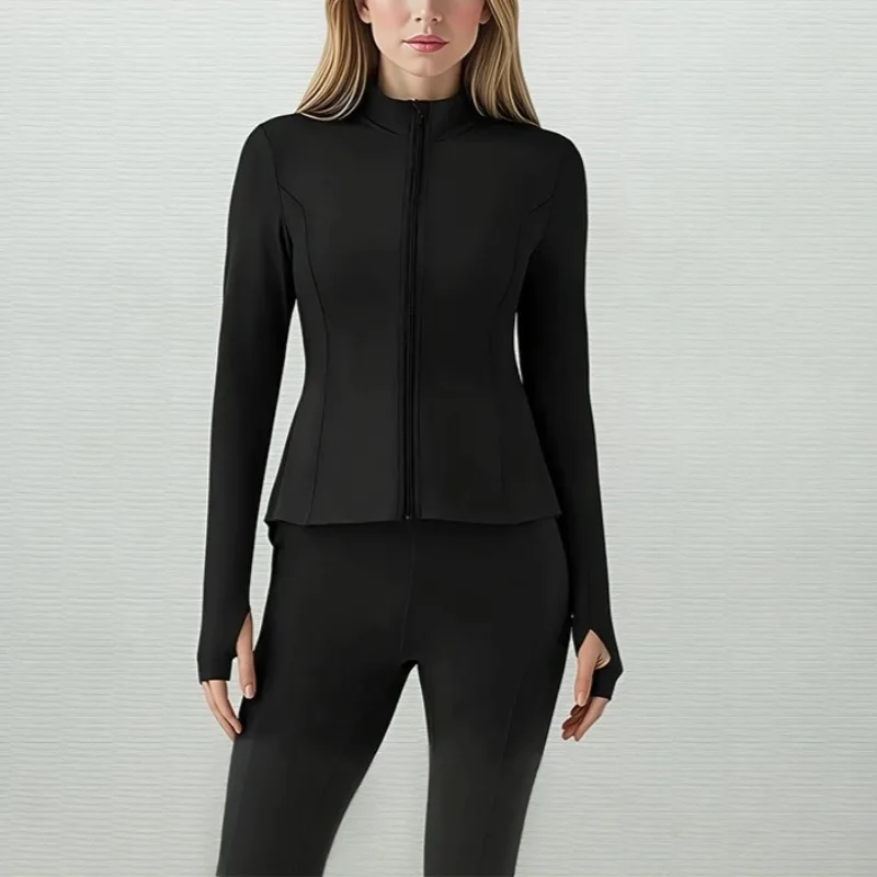

Autumn Winter Yoga Long Sleeve Women Gym Fitness Shirts Zipper Sports Pants Female Quick Dry Yoga Sportswear Sets