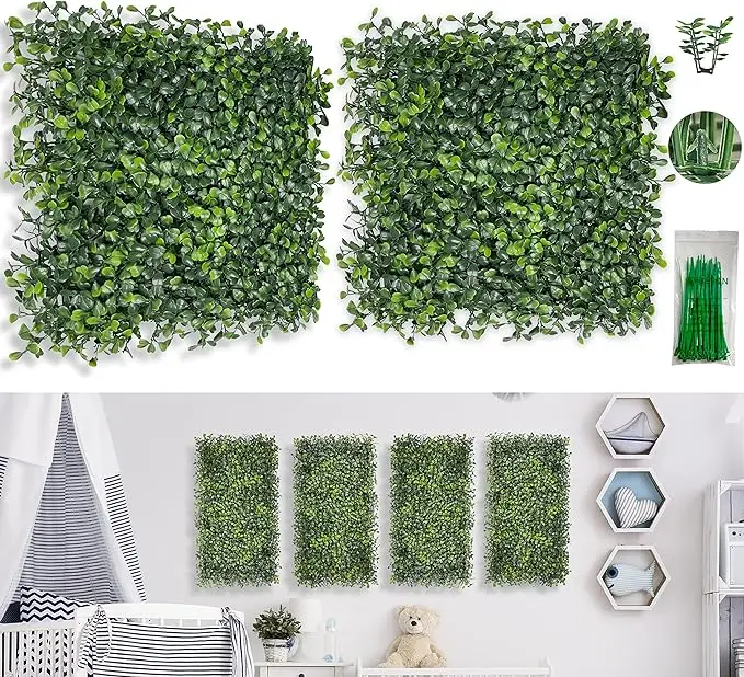 Kunstmatige Haag Wandpaneel Uv Bescherming Kunstmatige Groene Wijnstok Muur Achtergrond Voor Indoor Outdoor Groene Planten Wanddecoratie