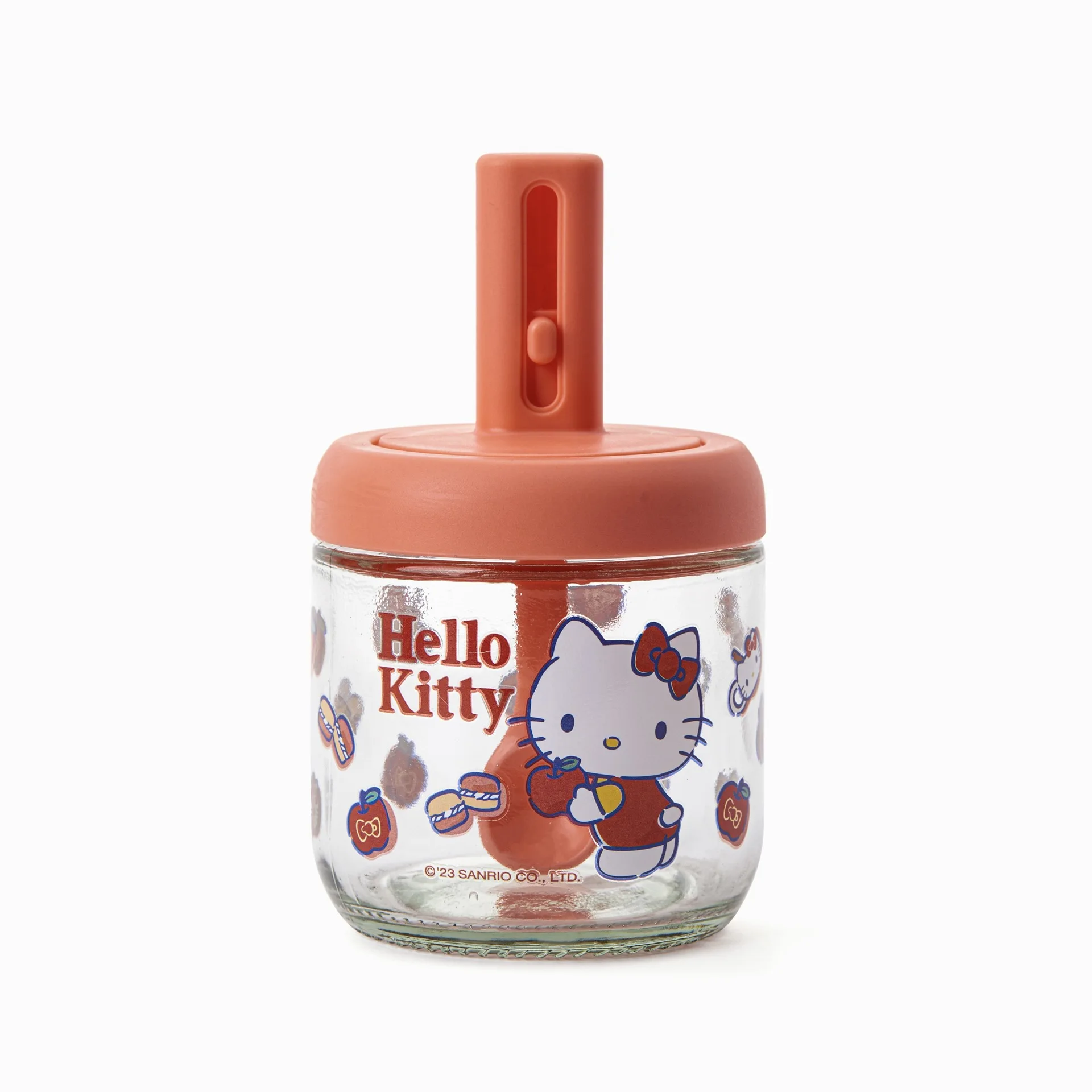 Sanrio Condiment Jar Cute Cartoon Cinnamoroll Kuromi Kitchen Household Retractable Spoon Cover Glass Cartoon Condiment Jar