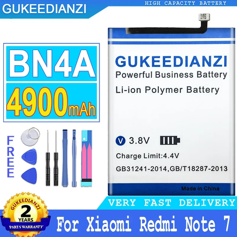 GUKEEDIANZI Battery BN4A for Xiaomi Redmi Note 7, Note 7 Pro, M1901F7C, Big Power Battery, 4900mAh