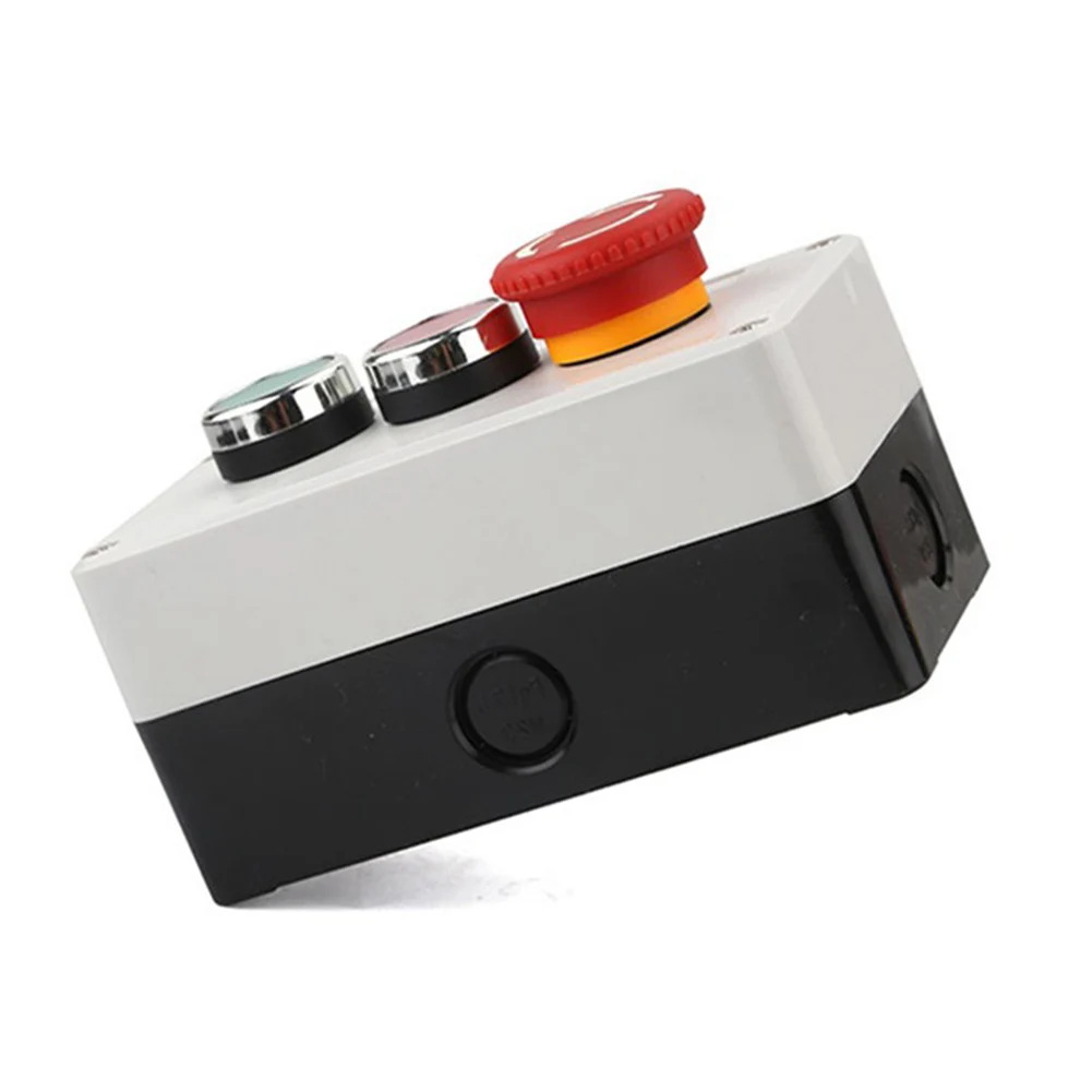 plastic-enclosed-push-button-switch-10a-22mm-hole-with-red-latching-e-stop-red-no-green-no-buttons-for-panel-mount