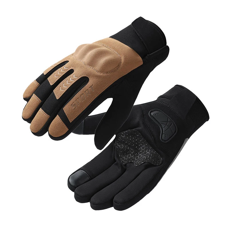 

Мужские мотоциклетные перчатки, зимние теплые перчатки с флисовой подкладкой для гонок на мотоциклах, тактические противоскользящие перчатки с сенсорным экраном, уличные велосипедные перчатки