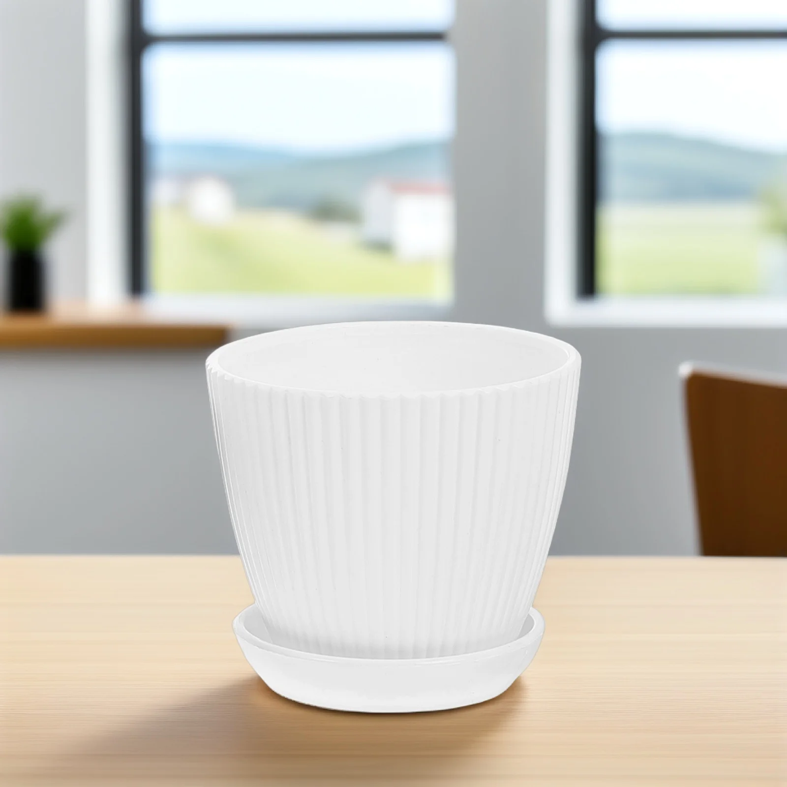 

4pcs Green Plant Pots Plastic Flower Pot Thickened Round For Indoor Outdoor Garden Succulent Container Balcony Plants Pot