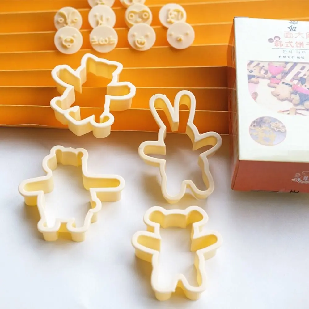 Juego de Moldes para Galletas con Formas de Animales, Kit de Sellos de Osos Panda, Moldes para Decoración de Pasteles, Moldes para Decoración de Alimentos con Forma de Conejo de Dibujos Animados