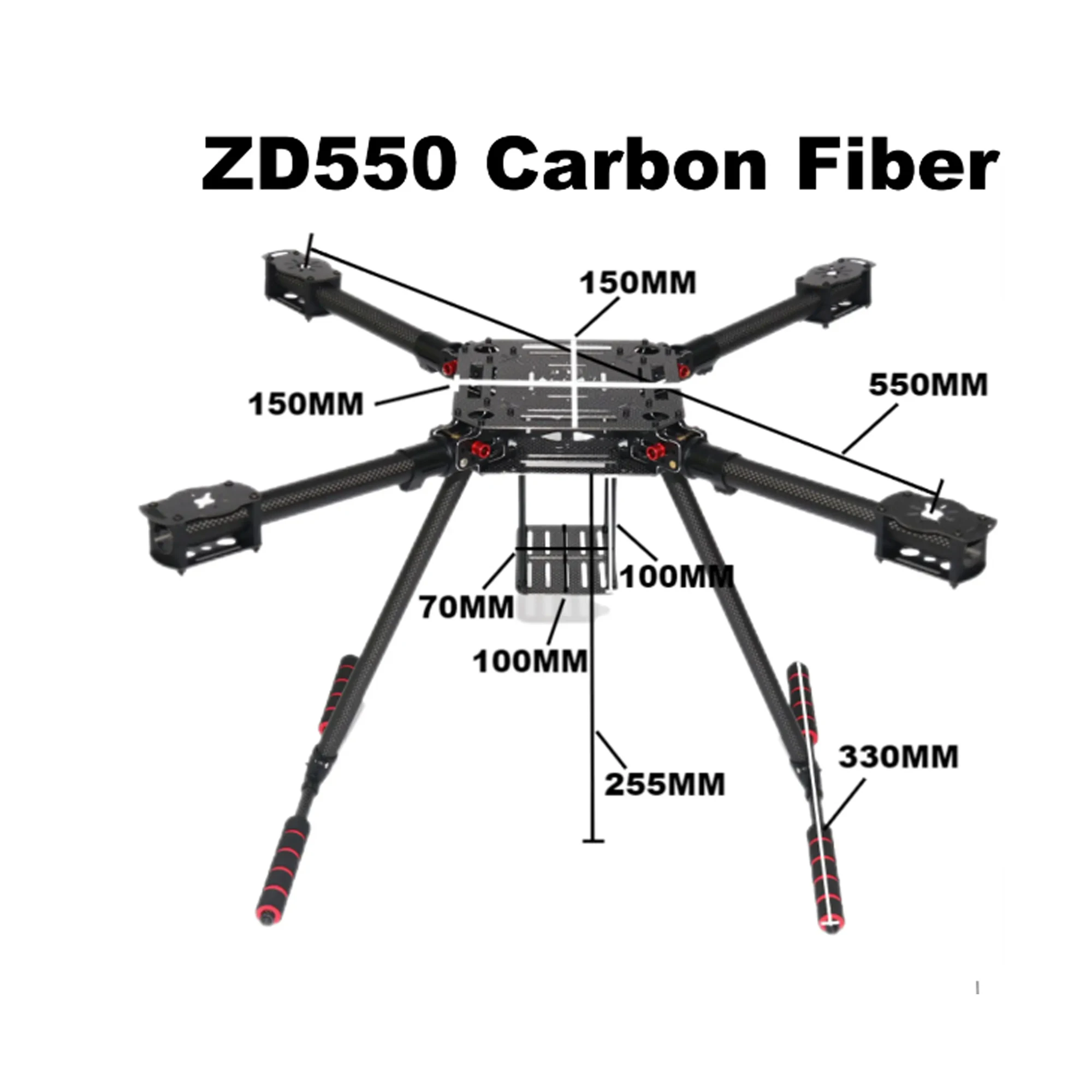 Four axis Multi axis ZD550 ZD680 ZD850 Carbon Fiber Umbrella Folding Aerial Drone Rack