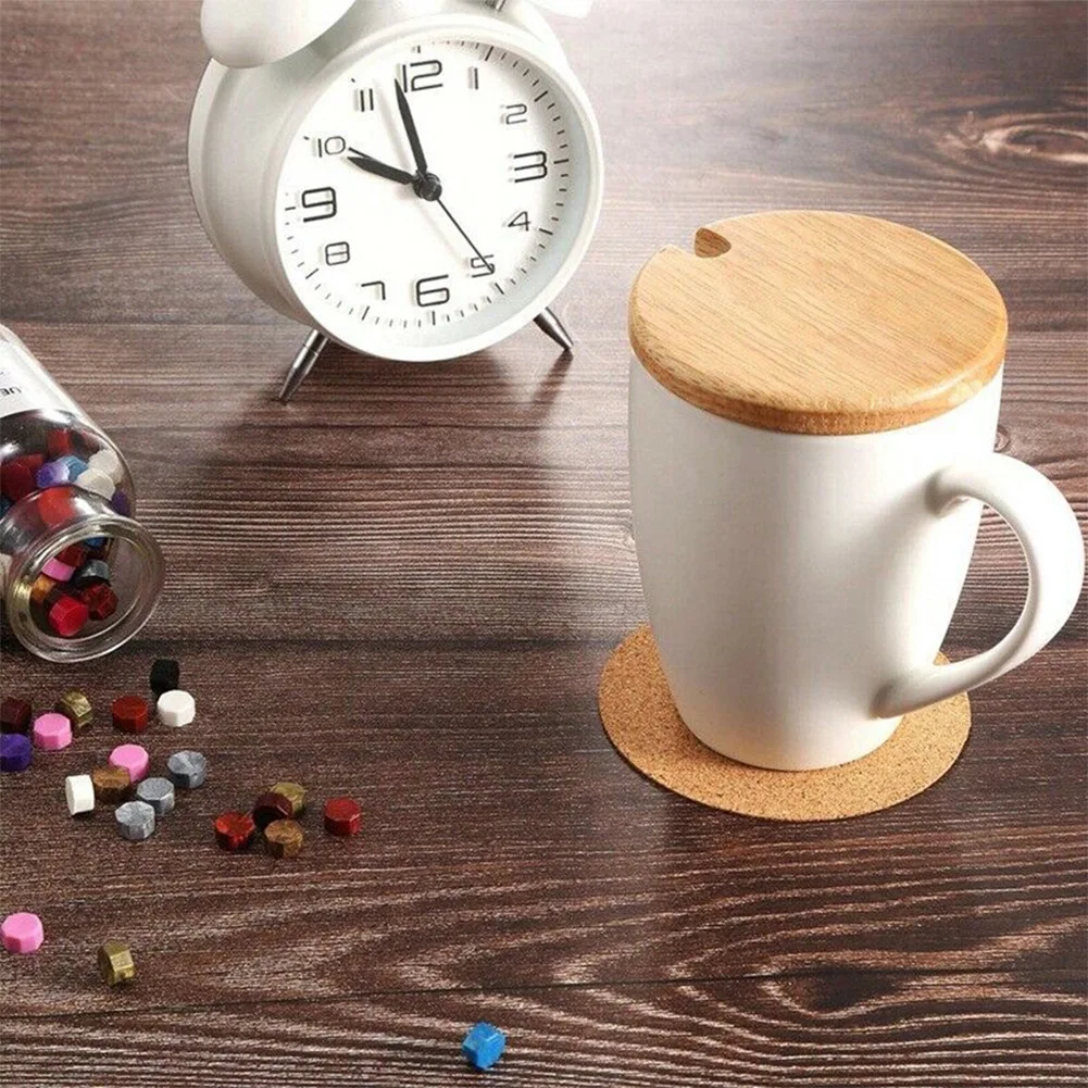 Cork Coaster Cup Pad Part Replacement Round Self-adhesive Backing Sheet Coffee Cork Mat DIY For Home Bar Square Accessory