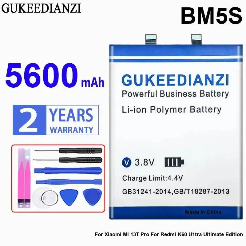 

For Xiaomi MI 13T Pro Redmi K60 U1tra Ultimate Edition 5600Mah Mobile Phone Battery High Compatibility Capacity BM5S