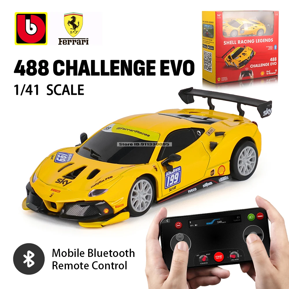 Bburago 1:41 Ferrari F1 SP3 488 GTE 330 296 GTB SF23 remote-controlled racing car Alloy die-casting car model toy gift